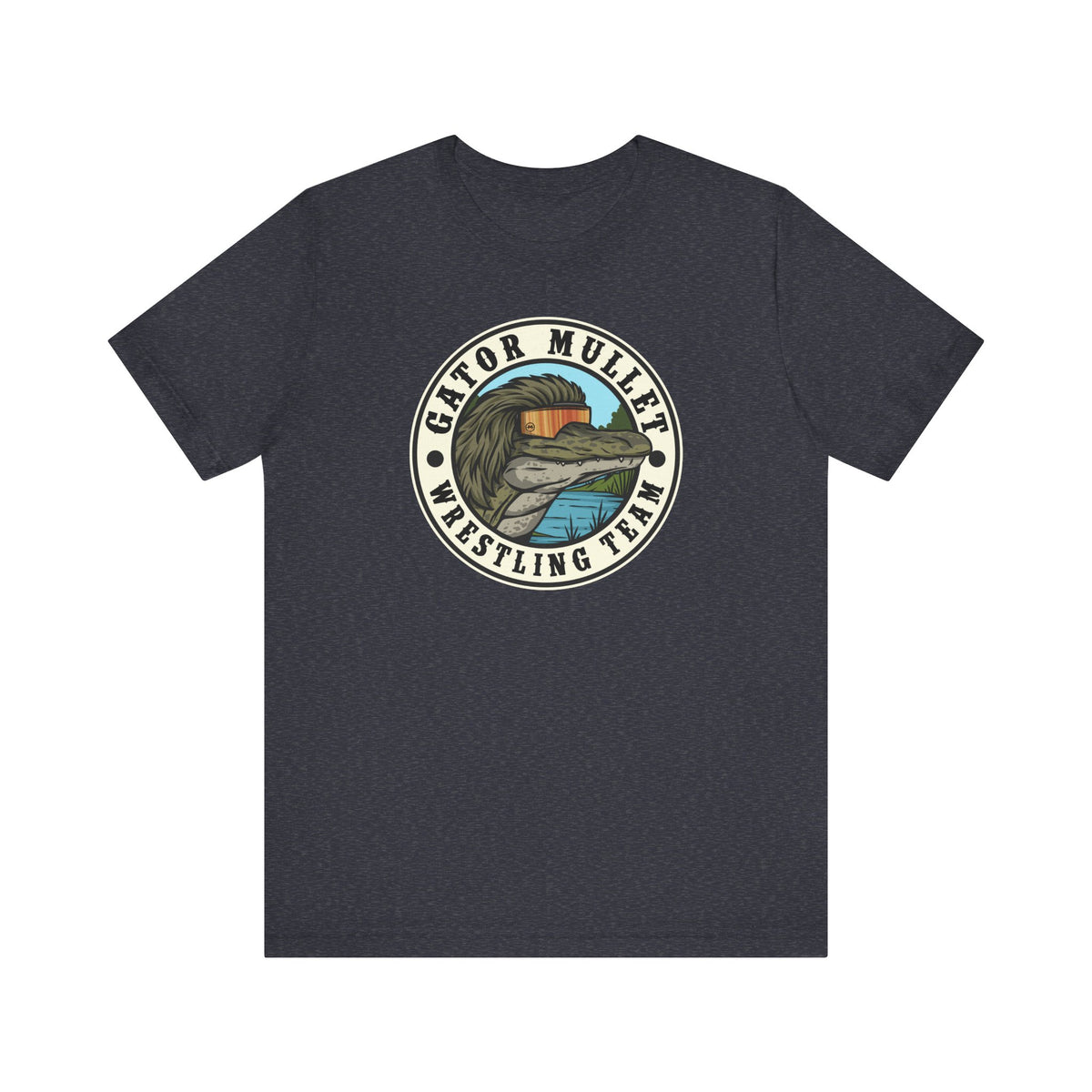 Gator Mullet Wrestling Team Badge Tee