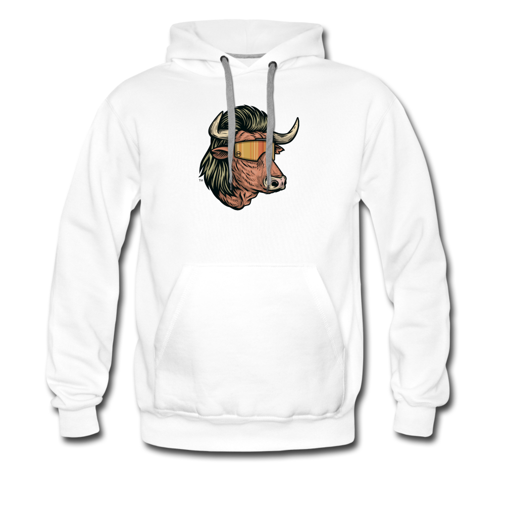 Bull Mullet Premium Hoodie - white