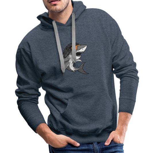 Shark Mullet Premium Hoodie - heather denim