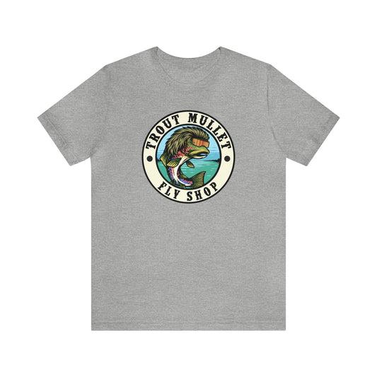 Trout Mullet Fly Shop Badge Tee