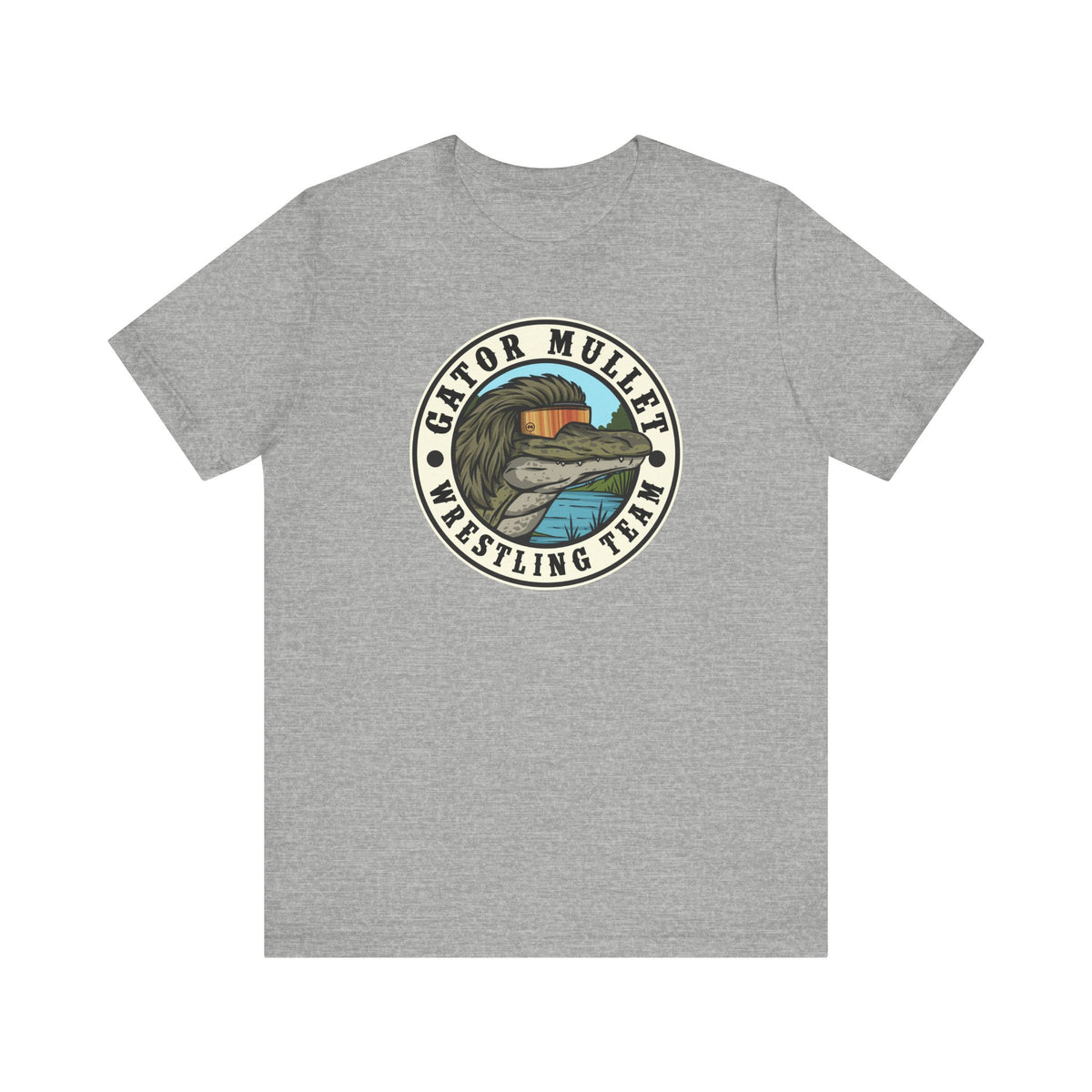 Gator Mullet Wrestling Team Badge Tee