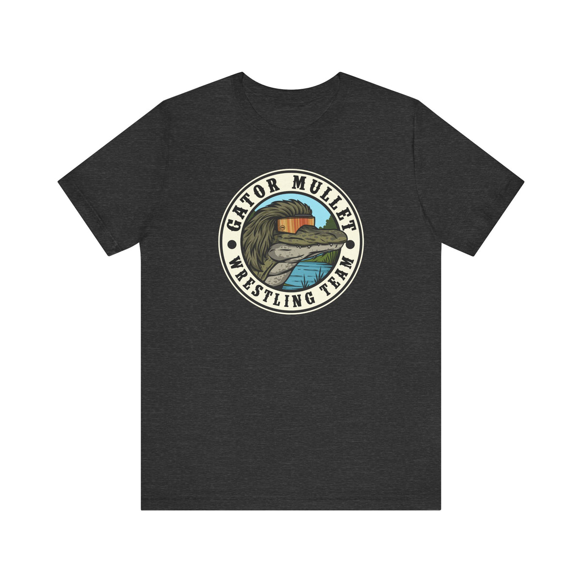 Gator Mullet Wrestling Team Badge Tee
