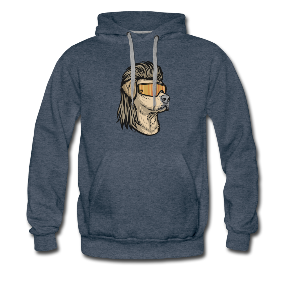 Yellow Lab Mullet Premium Hoodie - heather denim