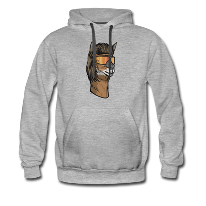 Llama Mullet Premium Hoodie - heather gray