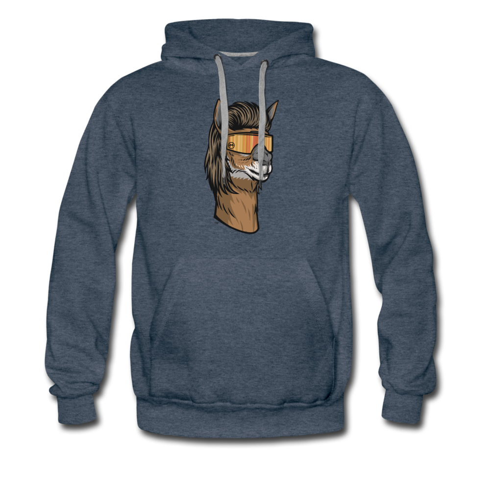 Llama Mullet Premium Hoodie - heather denim