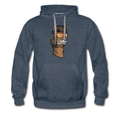 Llama Mullet Premium Hoodie - heather denim