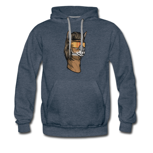 Llama Mullet Premium Hoodie - heather denim