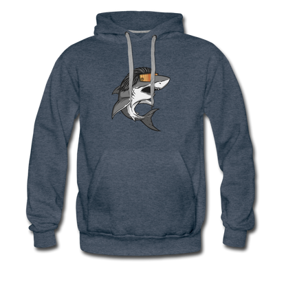 Shark Mullet Premium Hoodie - heather denim