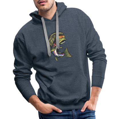 Trout Mullet Premium Hoodie - heather denim