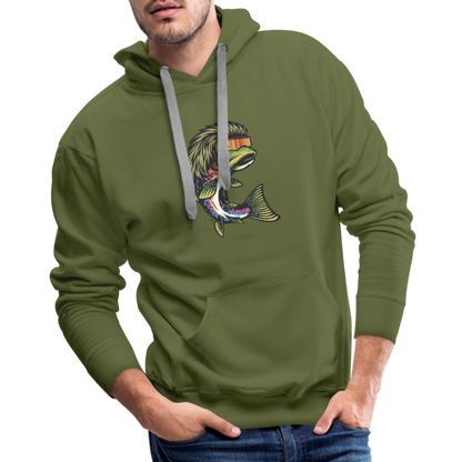 Trout Mullet Premium Hoodie - olive green
